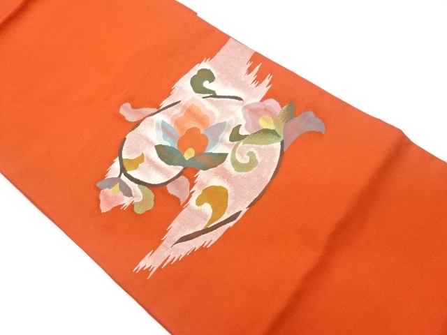 JAPANESE KIMONO / VINTAGE NAGOYA OBI / WOVEN FLOWER ARABESQUE
